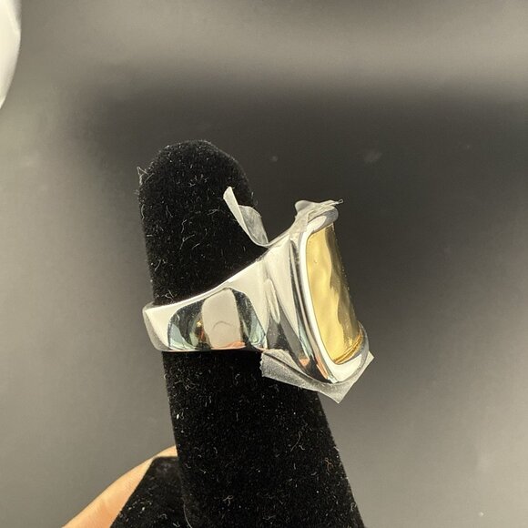 RLM Ring Robert Lee Morris Rectangle Modernist Bronze Bold Pinky Ring size 5 QVC - Picture 4 of 11